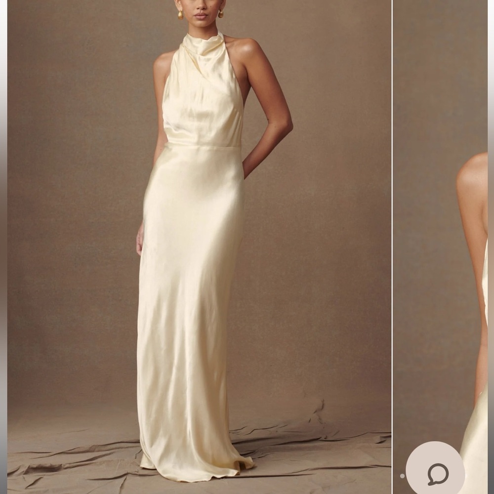 Meshki satin cowl maxi dress